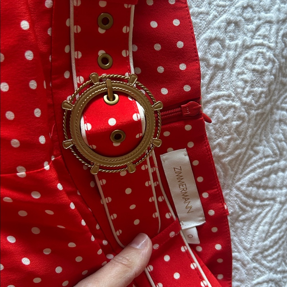 Zimmermann Red & white Polka Dot pants size 0. Wrap Top size 1 sold separately - Picture 13 of 16